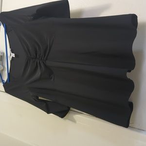 Plus Size A-Line Black Top 3/4 Sleeves